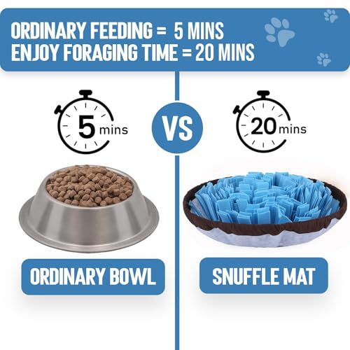 Adjustable Snuffle Mat for Dogs Puzzle Feeder Toy (Blue)