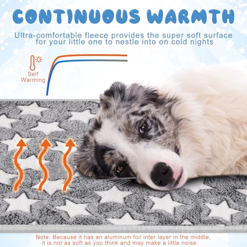 2 Pcs Large Self Warming Cat Pad Self Heating Cat Mat Bed Dog Crate Pet Blankets Thermal Heated Bed Mat for Outdoor Indoor Newborn Kittens Puppies Dog (41 x 29)