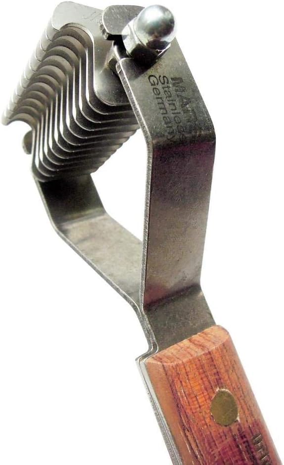 Double Wide Dematting Undercoat Grooming Rake Stripper Tool for Dogs and Cats (12-Blade)