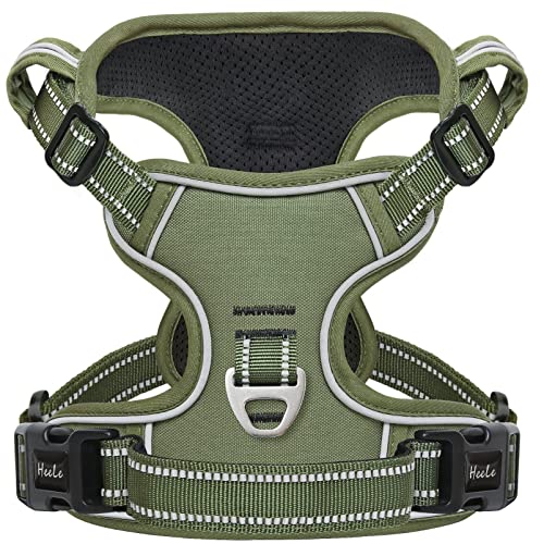 Dog Harness Dog Harness for Small Medium Large Dogs No Pull Adjustable Padded Reflective Harness with Handle for Walking Training (XS / Green)