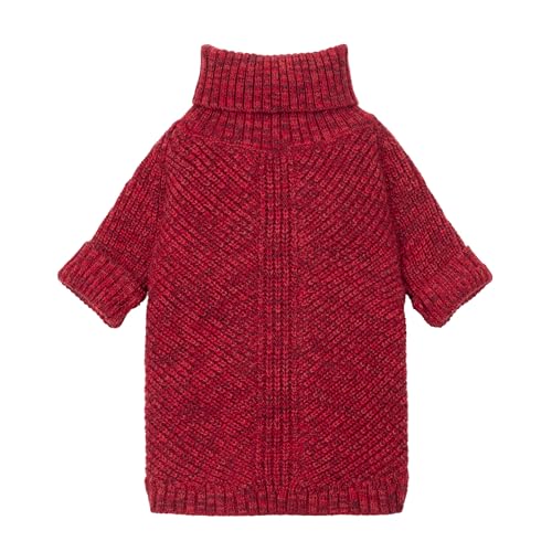 Knitted Turtleneck Dog Sweater (X-Large / Burgundy Red)