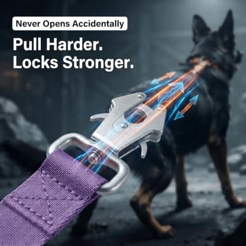4FT Heavy Duty Traffic Short Leash (Purple)