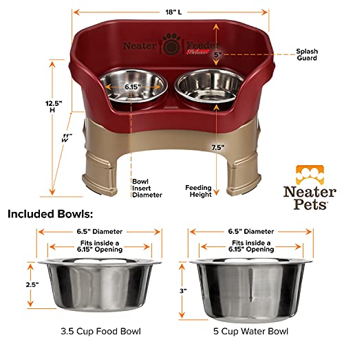 Neater Feeder Deluxe Mess (Medium + Standard Bowl / Cranberry)