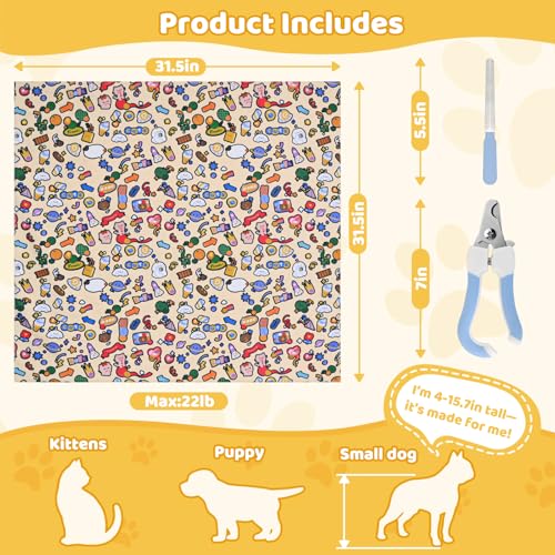 Cat Grooming Wrap & Dog Restraint Bag with Pet Nail Clippers Kit