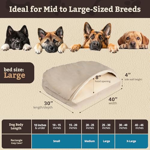 Rectangle Cozy Cave Dog Bed (Buckskin / Large)