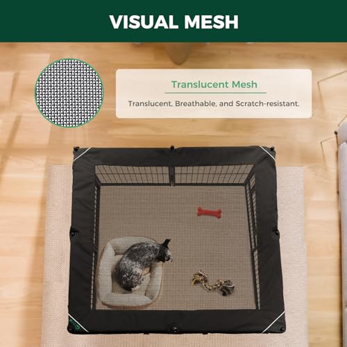 Rollick Dog Playpen with Mesh Top Cover (Black / 32"H)