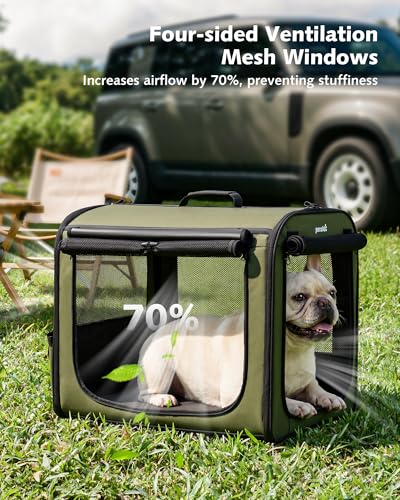 Dog Car Carrier Light Weight 24×17.7×20.5in (Green / 24.0"L x 17.7"W x 20.5"H)