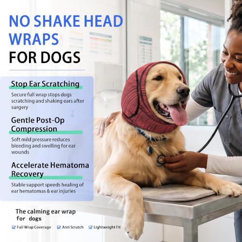 Dog Noise Cancelling Ear Muffs for Anxiety Relief (Red / X-Large(Head: 19.7"–23.6"/50-60cm))