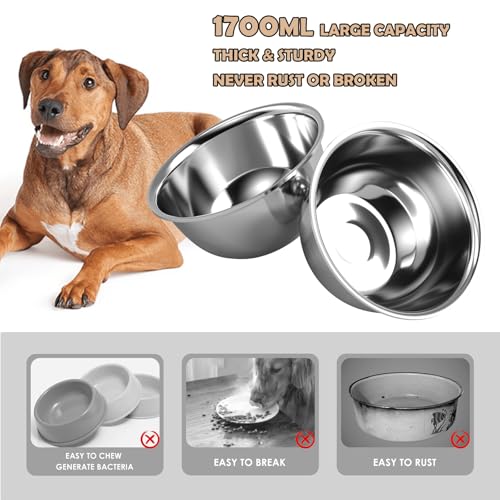Raised Dog Bowl Stand for Large Dogs (Height-10inch / Gray-L)
