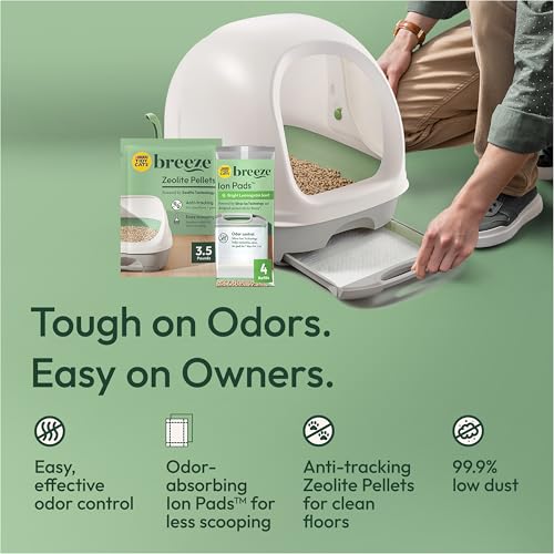 Breeze Covered Cat Litter Box System Kit (10.37 Pound (Pack of 1) / White)