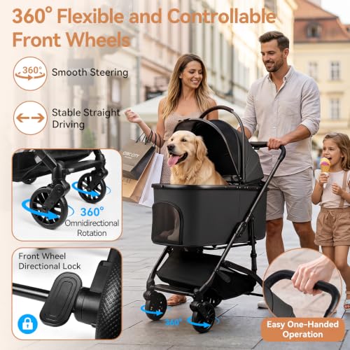 Heavy Duty Pet Stroller (Black)