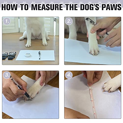 Anti Slip Dog Socks to Prevent Licking Paws for Hot Pavement (Embroidered Black / Medium)