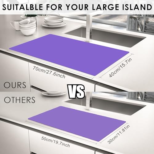 Extra Large Silicone Mats for Kitchen Counter (05-purple / 27.6"L x 15.7"W)