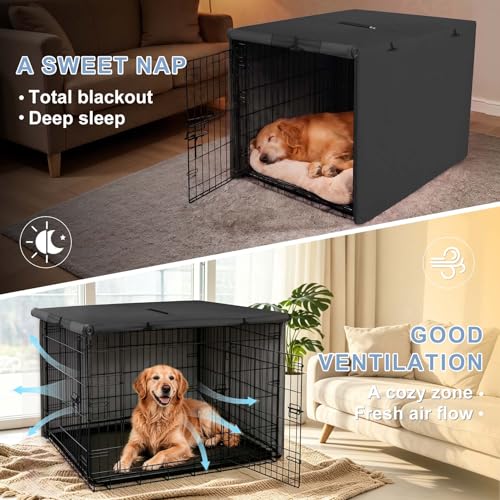 Dog Crate Cover (Black / 18.0"L x 12.0"W x 14.0"H)