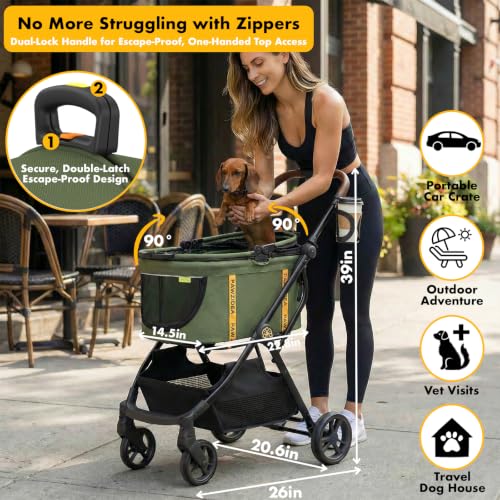 Pet Stroller 4 (Forest Green)