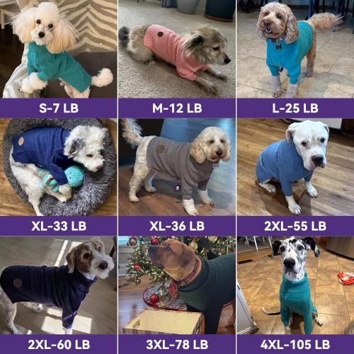 Dog Sweater Long Sleeve Warm Sweaters for Small Dogs Boy Girl Cats (Grey / Medium)