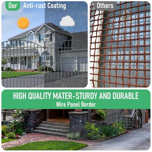 10‑Panel No‑Dig Garden Fence with Gate (10pc 23.6 ft(L) X 32 in(H) with Gate-Convex)