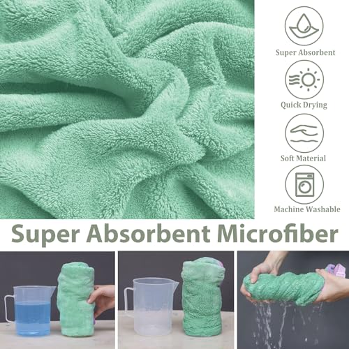 Dog Bathrobe Super Absorbent Towel Robe (Light Green / Small)