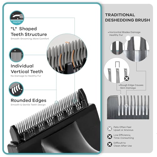 Deshedding Dog Brush for Long Hair (Medium / red)