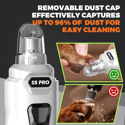 Whisper Quiet Dog Nail Grinder Safe & Stress (White)
