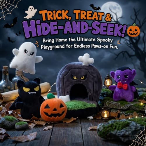 Squeaky Hide and Seek Dog Toys for Small and Medium Dogs (Grave)