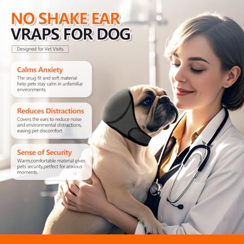 Dog Ear Muff Waterproof Noise Canceling Ear Protection (Grey / Small)