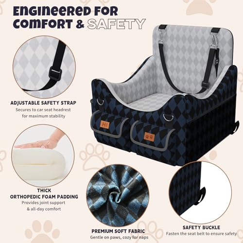 Dog Car Seat for Small (Dark Blue/Black / Medium)
