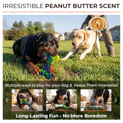 Dog Chew Toys (3PC-Peanut Butter-Green)