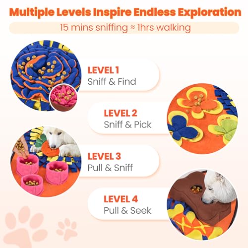 Large 28.5" Snuffle Mat for Dogs (Orange / 32"x20")