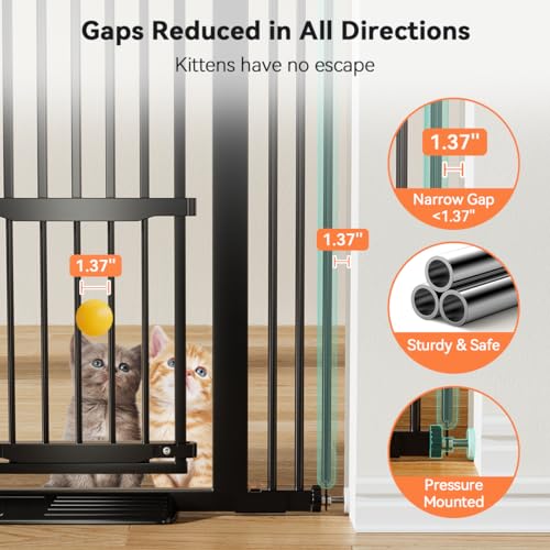 55.1" Extra Tall Pet Gate (Black / 55.1"Tall 40.6"Wide)