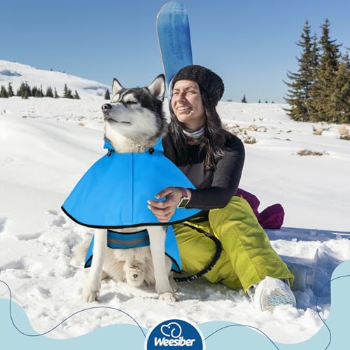 Dog Raincoat Adjustable Waterproof Dog Rain Jacket Poncho with Reflective Strip and Leash Hole (X-Large / Blue)