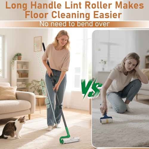 10 Inch Large Lint Roller Refills for Lint Remover (Green-1 / 10 Inch)
