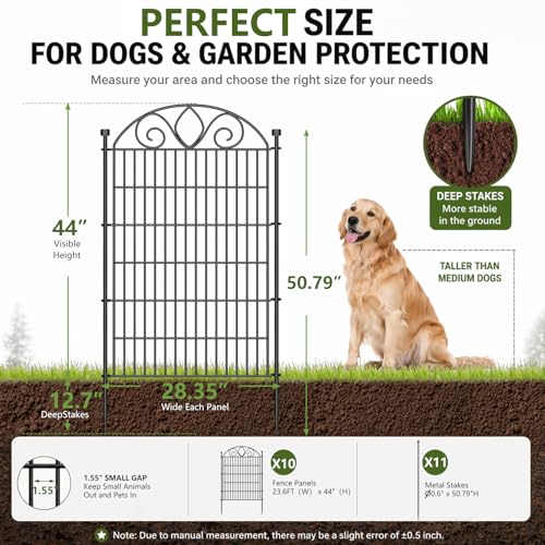 No Dig Garden Fence Outdoor for Yard (44 in(H) X 23.6 ft(L))