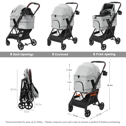 Dog Stroller with No (Gray)