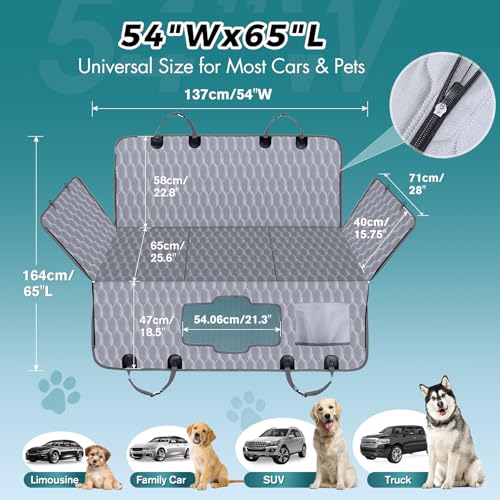 L Back Seat Extender for Dogs (Grey / L Pickup Truck/Cars / Mid-Size SUV)