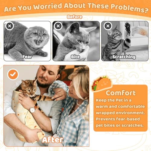 31.5" Tortilla Shape Blanket Cat Grooming Wrap for Cutting Nails