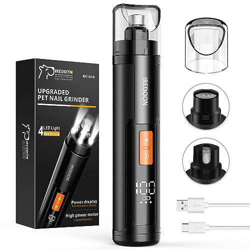 Dog Nail Grinder with 4 LED Lights (Black)