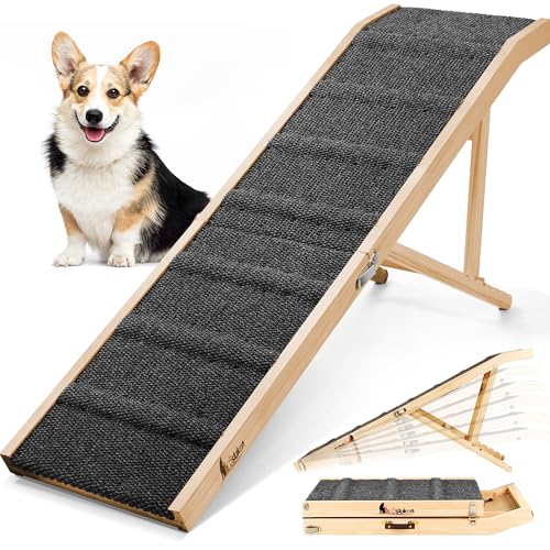 Dog Ramp for Bed (Black / 64"X 17inch)