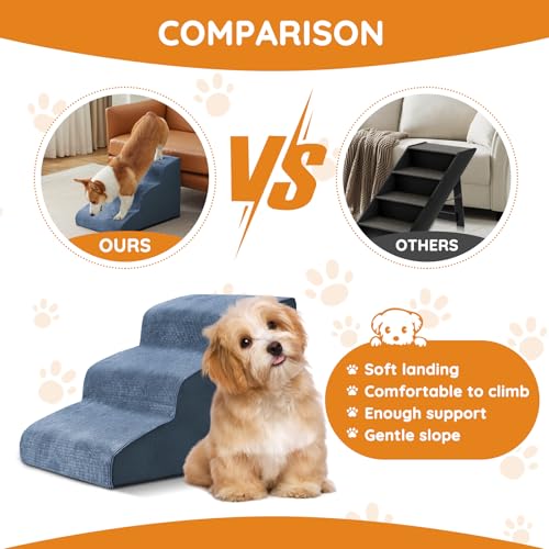 Dog Stairs for Small Dogs 11.8" H (Navy / 2-Step 11.8"H)