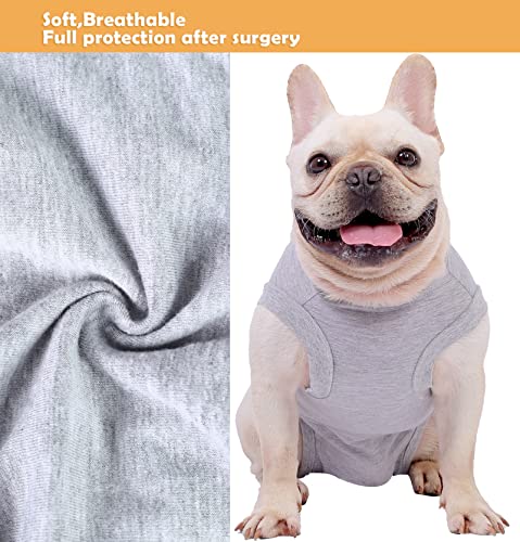 Dog Surgery Recovery Suit (3XL(Back 24-26" Chest 27-29" Weight 80-115lb) / Grey)