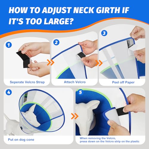 Dog Cone Collar with Soft Liner to Stop Licking (Blue / S(Depth: 7.3, Girth: 11.5-12.5 ))