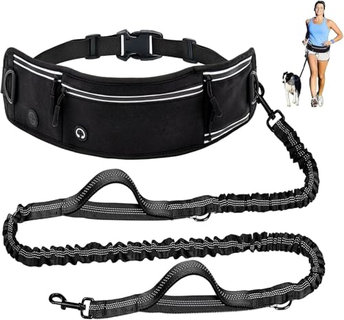 Hands Free Dog Leash with Waist Bag for Large Dog Walking