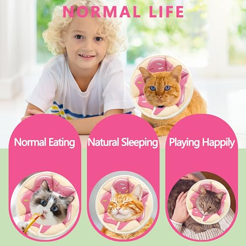 Soft Adjustable Cat Cone Collar (Pink / Small)