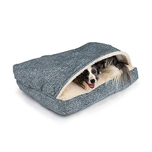 Rectangle Cozy Cave Dog Bed (Palmer Indigo / Medium)