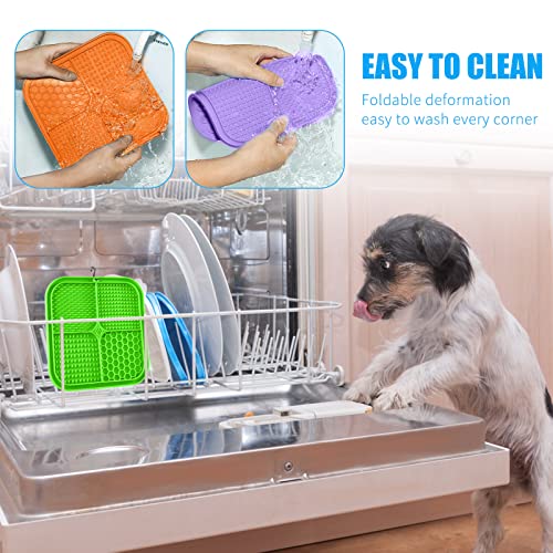 Lick Mat for Dogs (4pack / Blue,Green,Orange,Purple)
