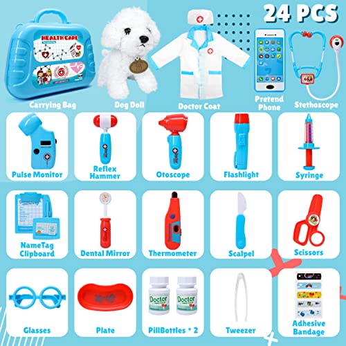 Doctor Kit with Puppy for Kids (Blue case with dolll)