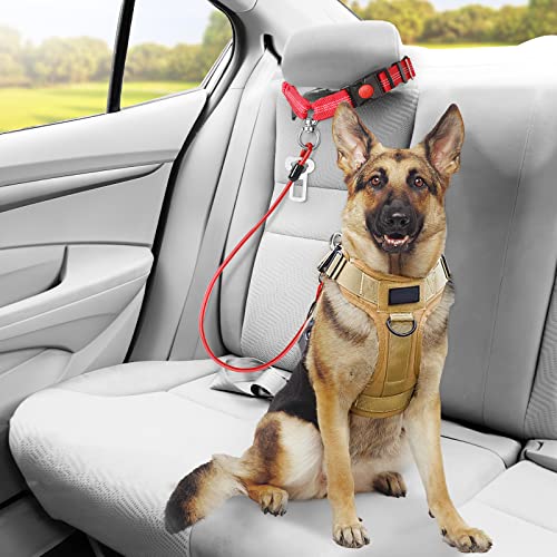 Chew Proof Dog Car Seat Belt (Red / 2 Pack)