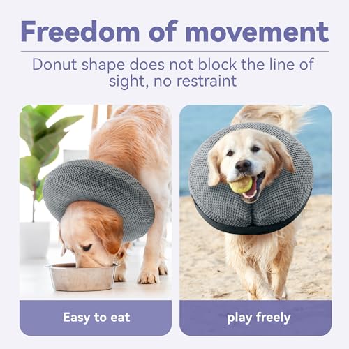 Soft Inflatable Dog Cone Collar Alternative After Surgery (XXL(Neck 20"-25") / grey)