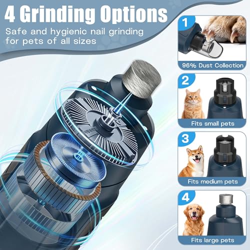 6 Speed Dog Nail Grinder with Guard (Blue)