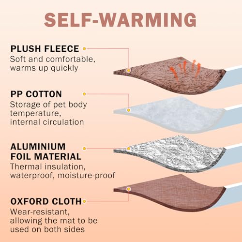 Self Warming Cat Bed (Brown / L: 24"x28")
